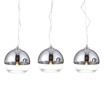 Kuchenna lampa wisząca Silver Ball szklane kule loft chrom