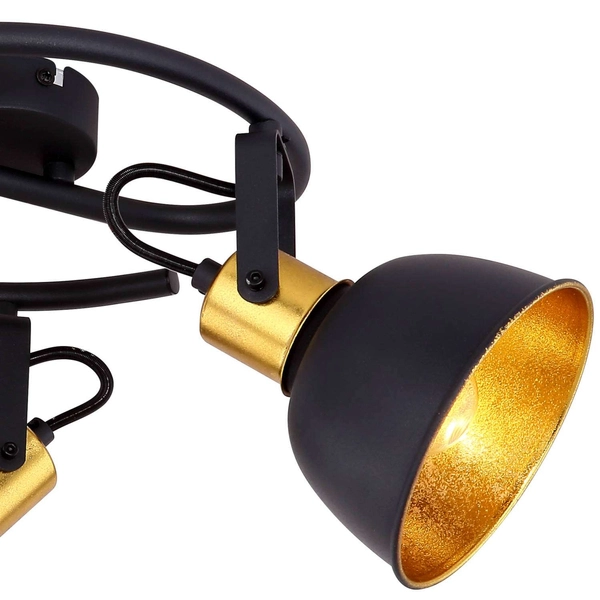 Lampa sufitowa FILLO 54655-3 Globo spirala retro czarna złota