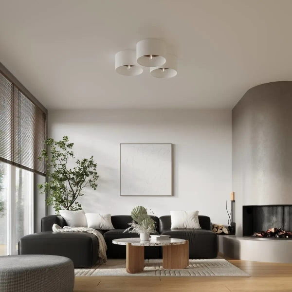 Kuchenna plafoniera Telesto SL.1393 Sollux tkaninowa brązowa biała