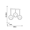 LAMPA wisząca BOSTON MLP5594 Milagro modernistyczna OPRAWA metalowa ZWIS okrągły szklane kule balls czarne białe