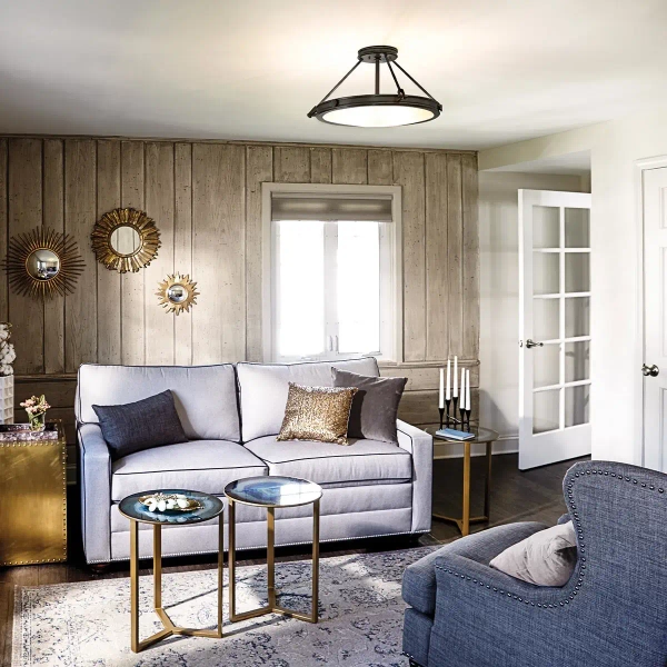 Lampa sufitowa do salonu Collier HK-COLLIER-SF-M-BX okrągła czarna