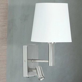 Kinkiet LAMPA ścienna HARVEY 6539 Rabalux abażurowa OPRAWA regulowany reflektorek LED 3W 2800K tuba do czytania satyna