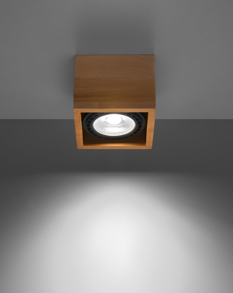 Downlight LAMPA sufitowa SL.0915 drewniana OPRAWA loftowa kostka drewno