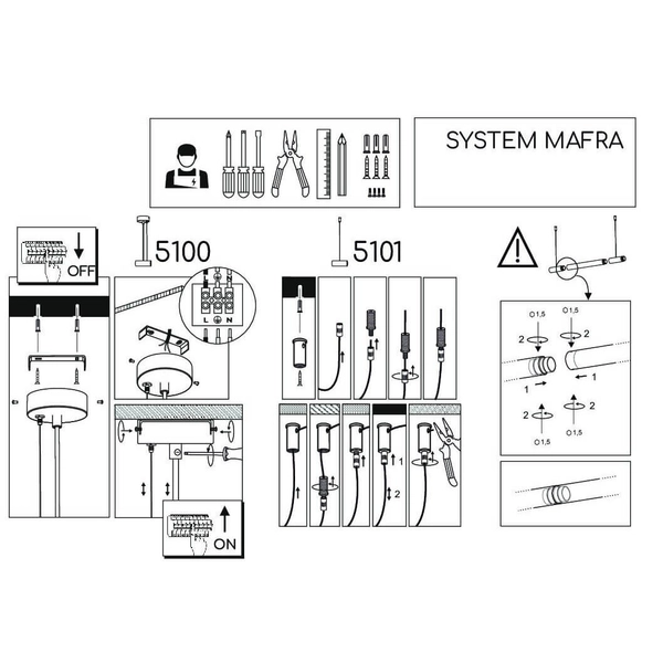 System modułowy Mafra 5104 Shilo łącznik rurkowy linki czarny
