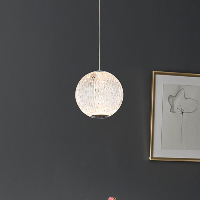 Glamour LAMPA wisząca ROSARIO PND-12220121-1A-CR Italux szklana OPRAWA crystal ZWIS LED 4,2W 3000K kula ball przezroczysta