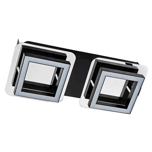 LAMPA sufitowa LIKYA LED-2 03135 Ideus metalowa OPRAWA plafon LED 10W 4000K kinkiet prostokątny chrom wenge