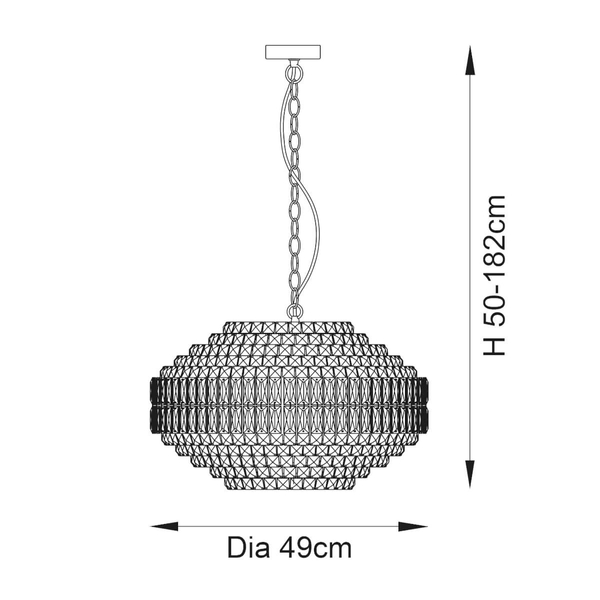 Wisząca lampa glamour L&-199155 crystal srebrny przezroczysty