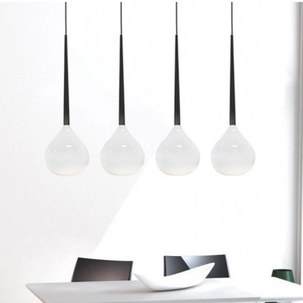 Kuchenna lampa wisząca Aga AZ1068 Azzardo szklana nad wyspę biała czarna