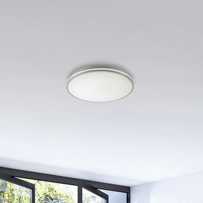 Minimalistyczna LAMPA sufitowa LINDEN 3478 Rabalux okrągły plafon LED 50W 3000K - 6500K z pilotem chrom biały