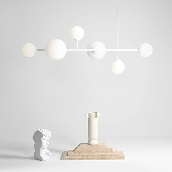 Molekułowa lampa wisząca Dione 1092K_2 Aldex nad stół balls biały