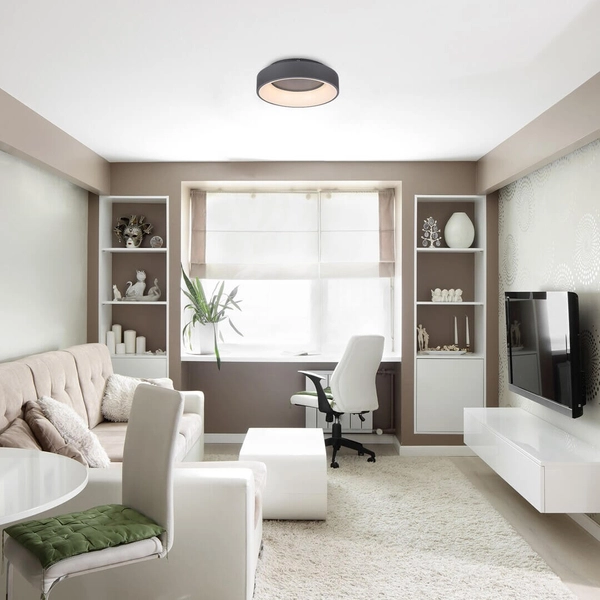 Plafoniera LAMPA sufitowa ADELINE 3928 Rabalux okrągła OPRAWA plafon LED 24W 3000K - 6000K z pilotem szary