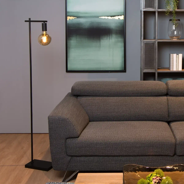 Stojąca lampa metalowa Leanne 21721/01/30 Lucide loftowa czarna