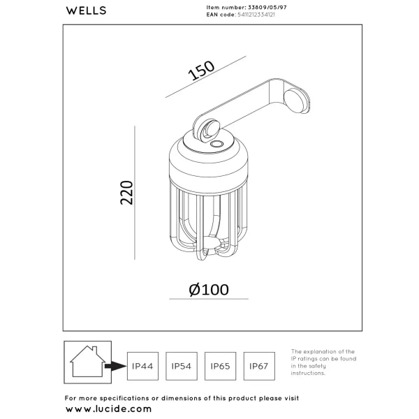 Dotykowy kinkiet ścienny Wells 33809/05/97 LED 5W 2700-4000K IP54 brązowy