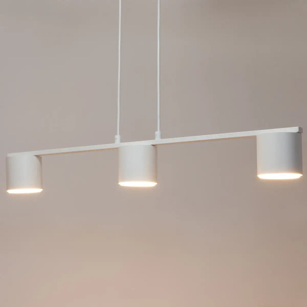Potrójna zwisająca lampa Mila 3 41350 do jadalni metalowa biała