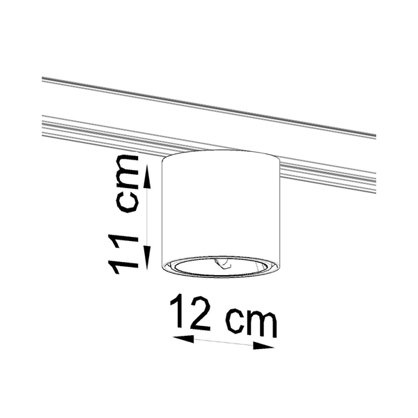 Lampa nasufitowa do systemu szynowego 3-faz TIUBE MYL.00038 czarna