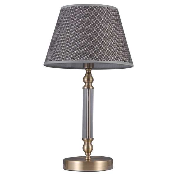 Stojąca LAMPA stołowa ZANOBI TB-43272-1 Italux klasyczna LAMPKA abażurowa nocna do sypialni brąz antyczny szara