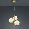 Loftowa LAMPA wisząca NYXIS  DL308302000 Trio szklana OPRAWA zwis kule mosiądz białe