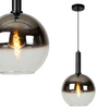 Szklana lampa wisząca Marius kula ball czarna przydymiona