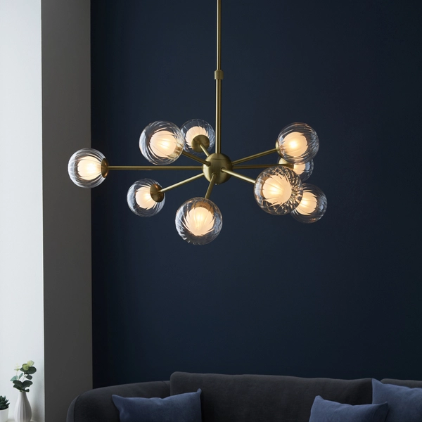 Zwisowa lampa molekuły L&-196690 Light& szklane kule sticks mosiądz OUTLET