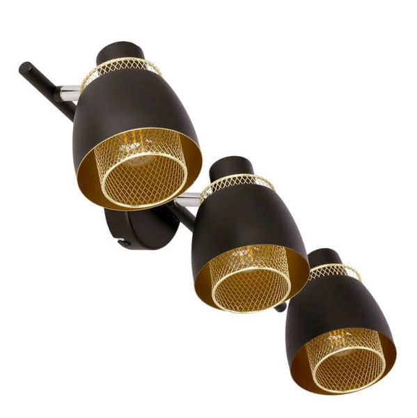 Salonowa lampa sufitowa Aleksandria 93-13767 reflektory czarny złoty