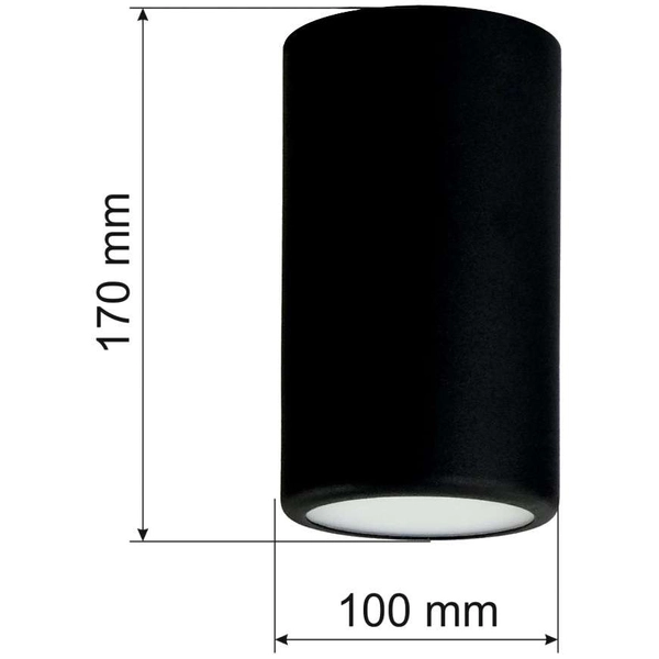 Nowoczesna LAMPA sufitowa Cleo 137623612922 TEAM okrągła OPRAWA natynkowa tuba spot metalowy czarny