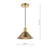 Metalowa lampa wisząca Hadano HAD0140-01 Dar Lighting mosiądz brąz