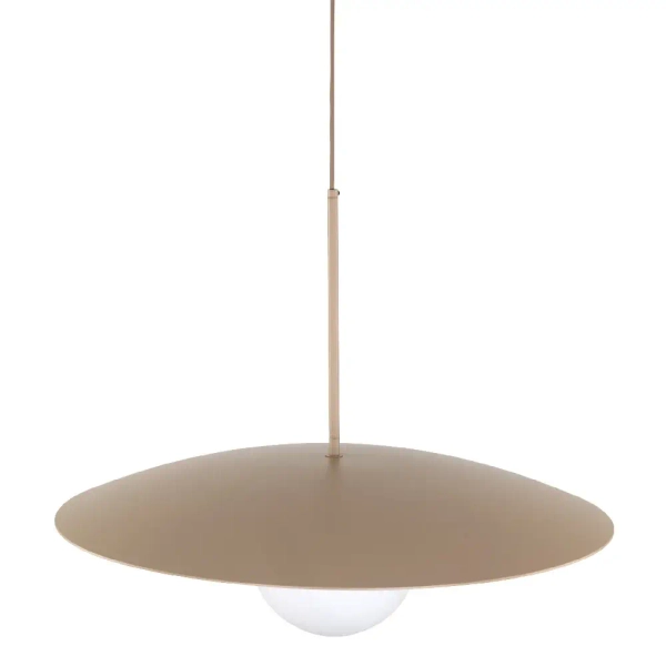 Lampa zwisająca nad stołem Slate 10910 owalny klosz mleczna kula beżowy