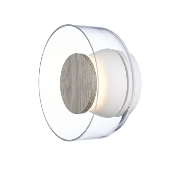 Kinkiet ścienny minimalistyczny DONUT ST-5072W brąz transparentny szklany LED 6W do holu