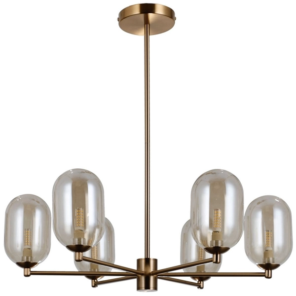 Lampa wisząca Perano PND-4215-6-HBR Italux do gabinetu antyczny brąz