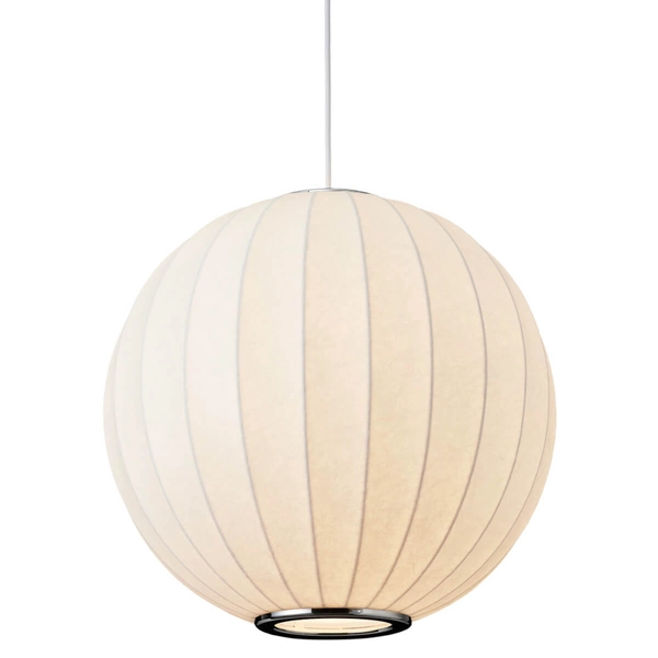 Okrągła wisząca lampa SILK ST-2330-30 Step jedwabna do sypialni biały