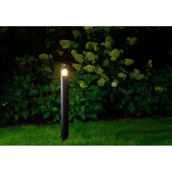 Stojący słupek ogrodowy IDA 11373 IP44 tuba czarny przydymiony