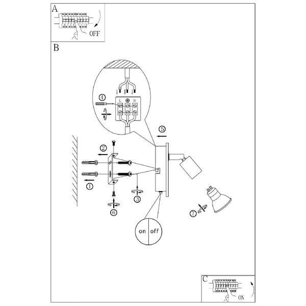 Lampa ścienna Drew 57998-1W reflektorek drewniany czarny