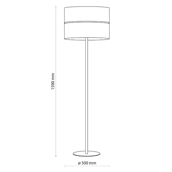 Podłogowa lampa jutowy klosz Linobianco 5241 TK Lighting brązowa biała