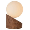 Dotykowa lampa nocna Len 45561/01/70 Lucide okrągła kula biała drewniana