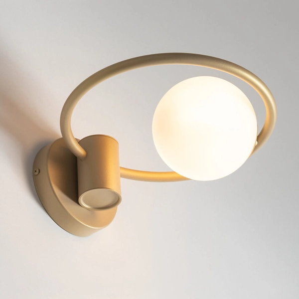 Jadalniany kinkiet ścienny Aqua 33482 Sigma bańka ball złota beżowa