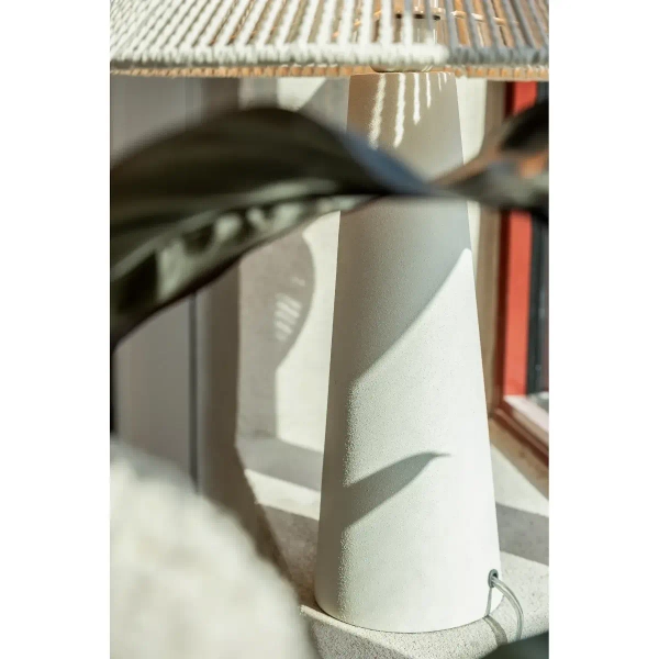 Tkaninowa lampa stołowa Favoro 108828 na komodę sznurek beżowa