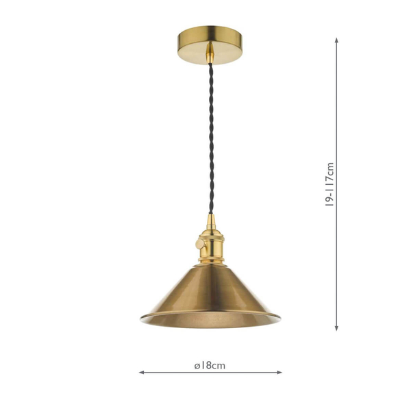 Metalowa lampa wisząca Hadano HAD0140-01 Dar Lighting mosiądz brąz