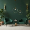Pierścieniowa lampa wisząca BELLA DP0001A-400R do sypialni złota