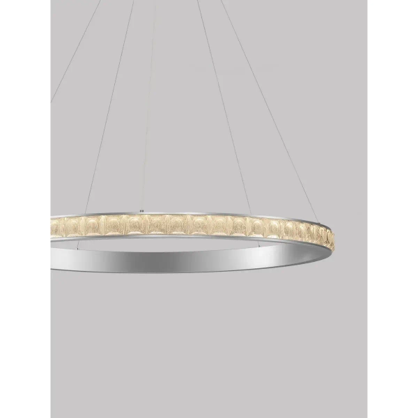 Pierścieniowa lampa wisząca MONTALO LE45404 LED 60W 3000K kryształy srebrne