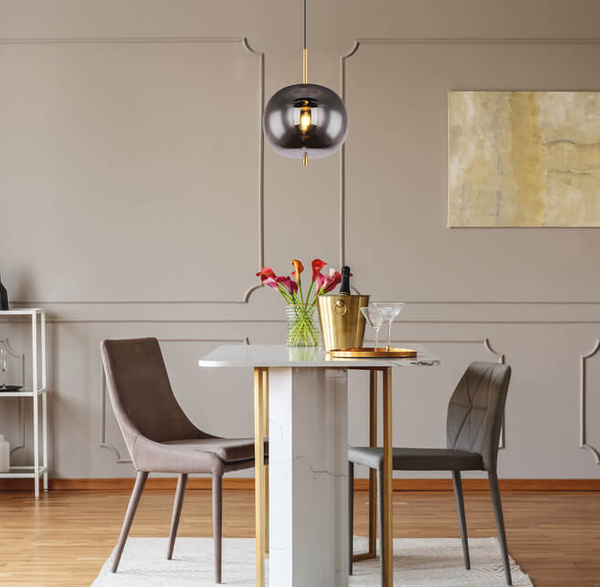 Wisząca lampa kulista Blacky 15345H 1MM mosiądz przydymiona