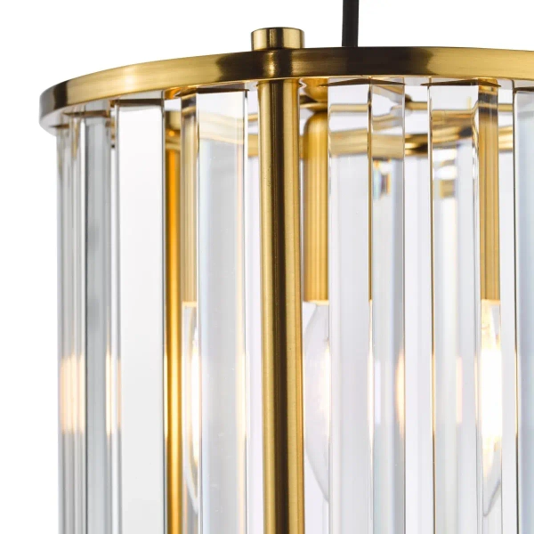 Zwisająca lampa nad stół Kiran KIR0135 kryształowa mosiądz