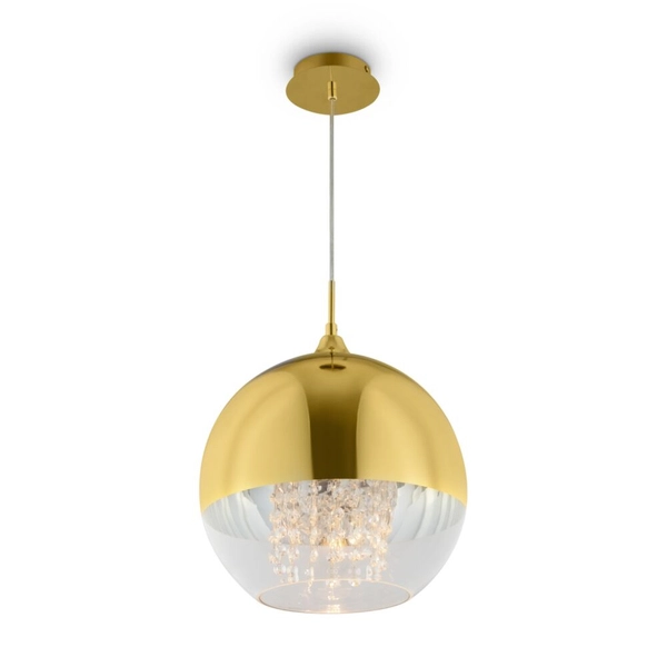 Pojedyncza lampa wisząca crystals glamour złota Fermi OUTLET