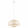 Lampa zwisająca Krabi 11158 japandi bambusowa miska cage metalowa biała