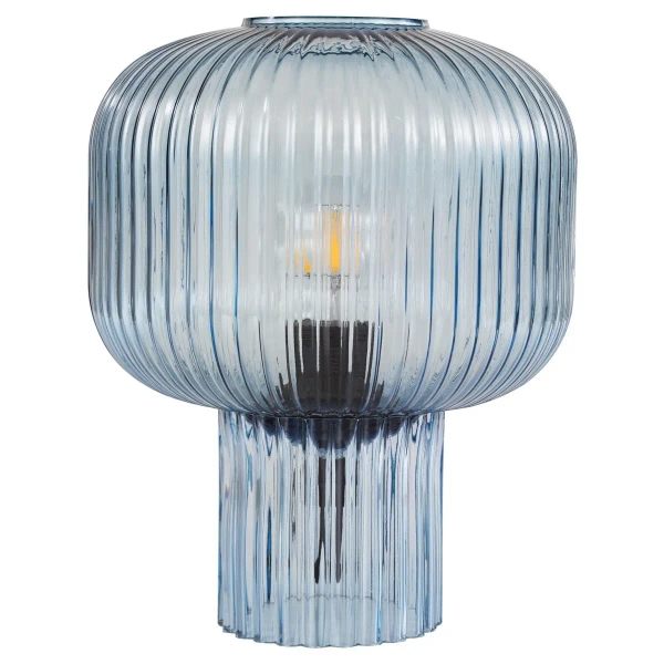 Szklana stołowa lampa Demarius DEM4223 grzybek niebieski