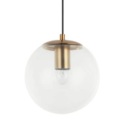 Lampa wisząca Sarpo PND-58867-1S-BK-BRO ball mosiądz przezroczysta