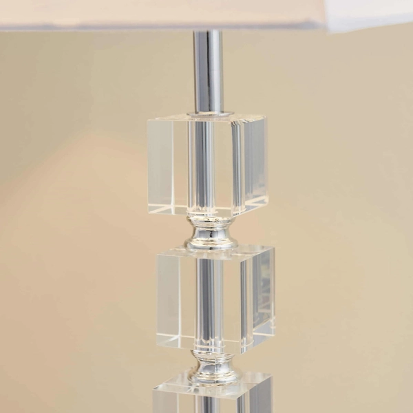 Nowoczesna lampa stołowa Murford 96940-TLCH Endon abażur tkanina metal biały