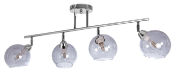 Lampa sufitowa VEN K165-4 szklane klosze molekuły chrom przydymione