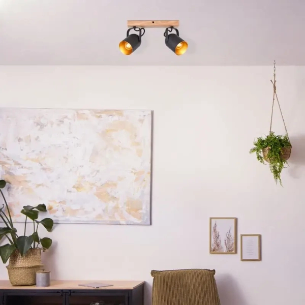 Regulowana lampa sufitowa Tronte 99796/86 metalowa złoty czarny