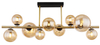 Przysufitowa lampa Riha 56135-9D bubbles czarna bursztynowa
