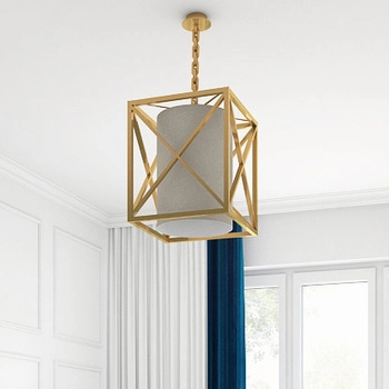 Nowoczesna LAMPA wisząca NEW YORK P01403AU-WH Cosmolight metalowy ZWIS do sypialni klatka tuba złota